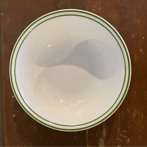 Corelle Spring Pink Cereal Bowl Made in USA 2 Green Bands